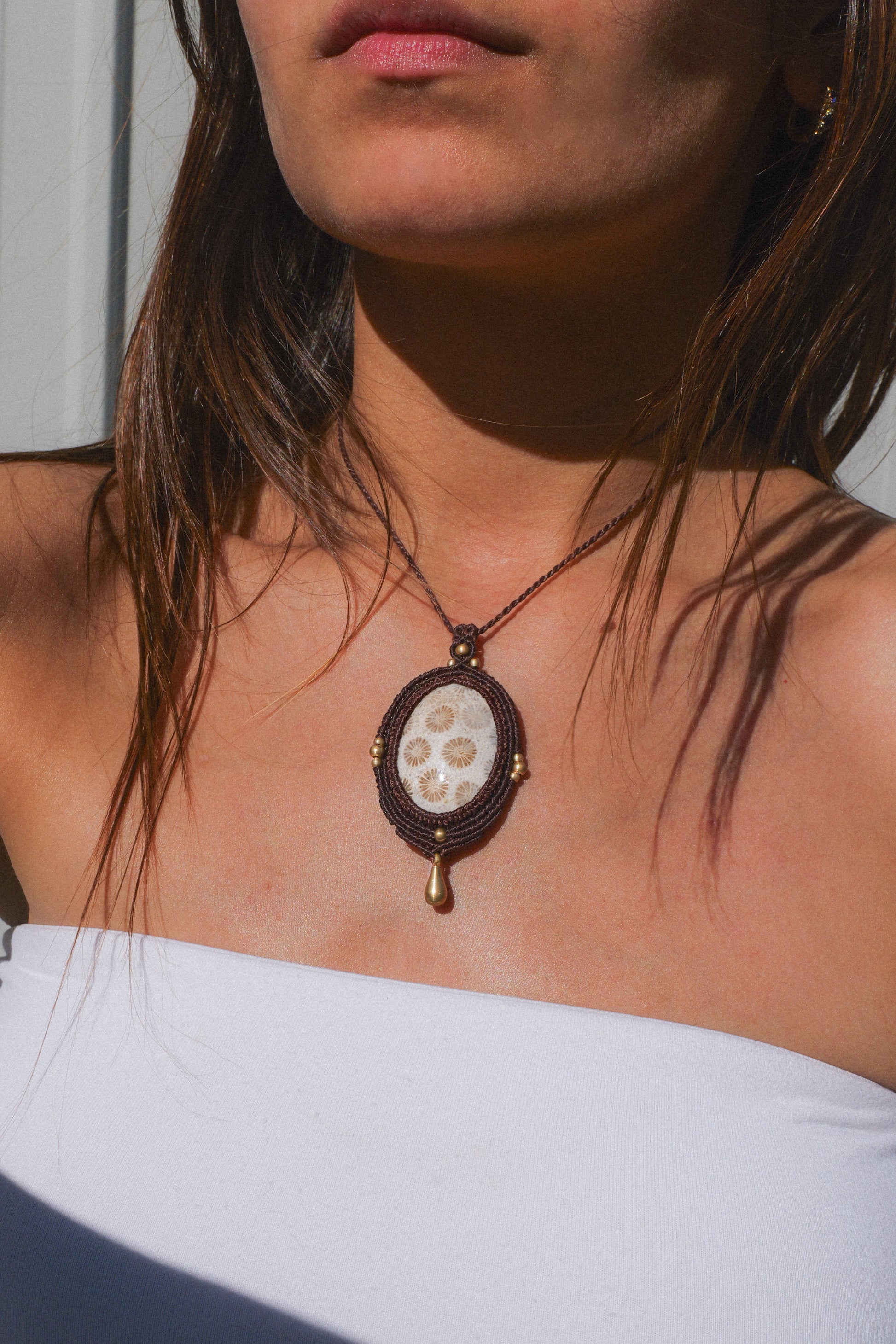 Fossilised Coral Pendant