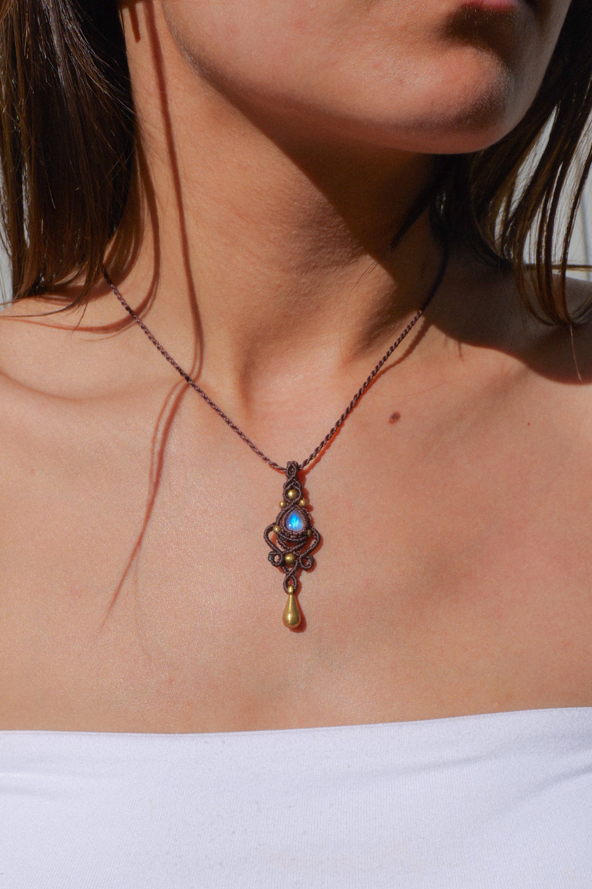 Mini Rainbow Moonstone Pendant