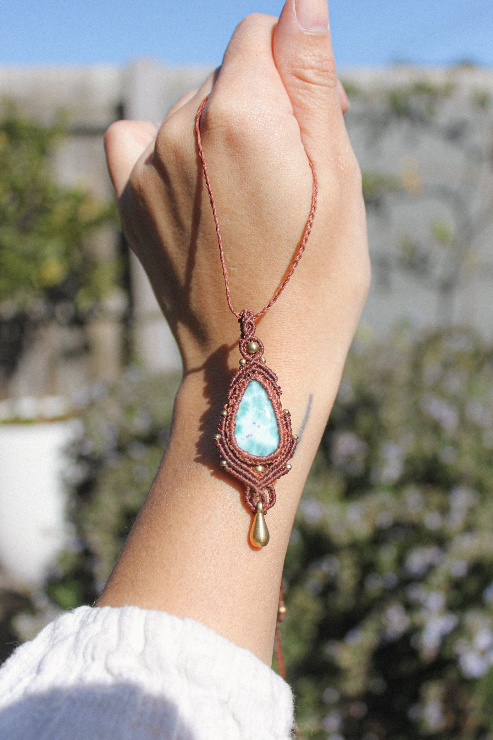 Larimar Macrame Necklace