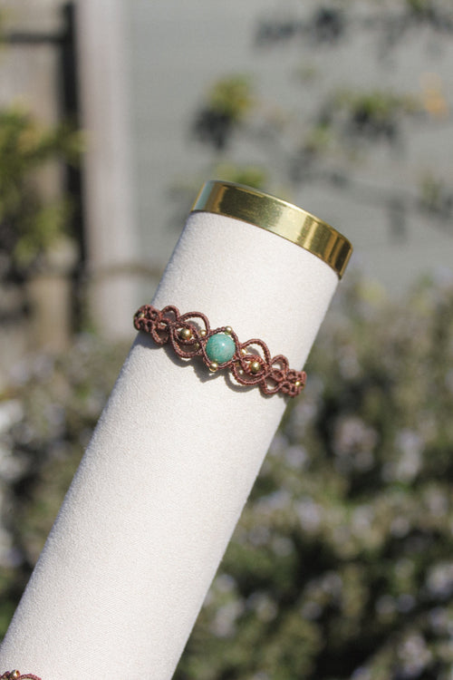 Amazonite Detailed Macrame Bracelet