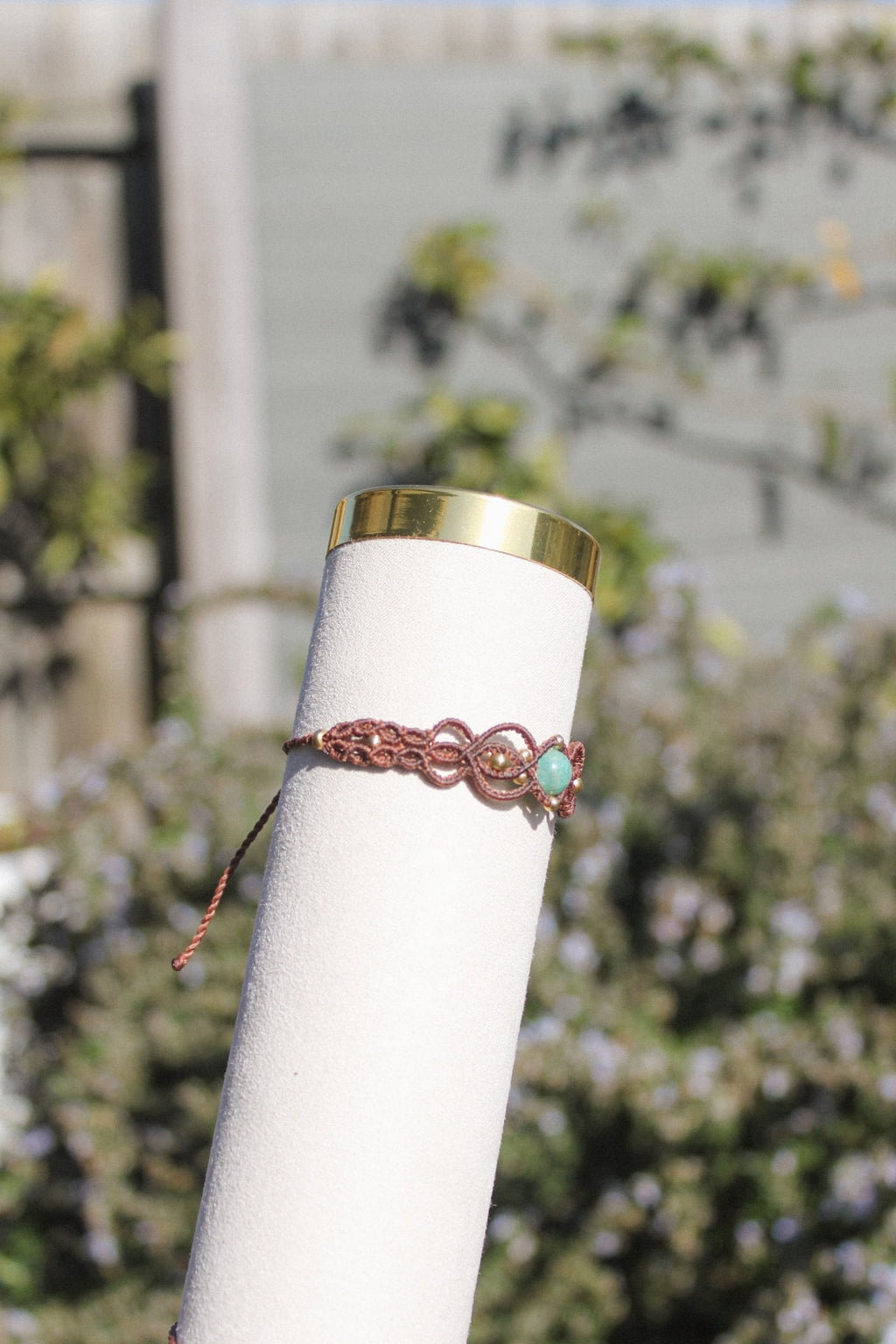 Amazonite Detailed Macrame Bracelet