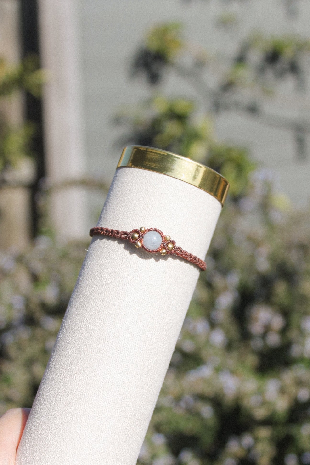 Aquamarine Macrame Bracelet