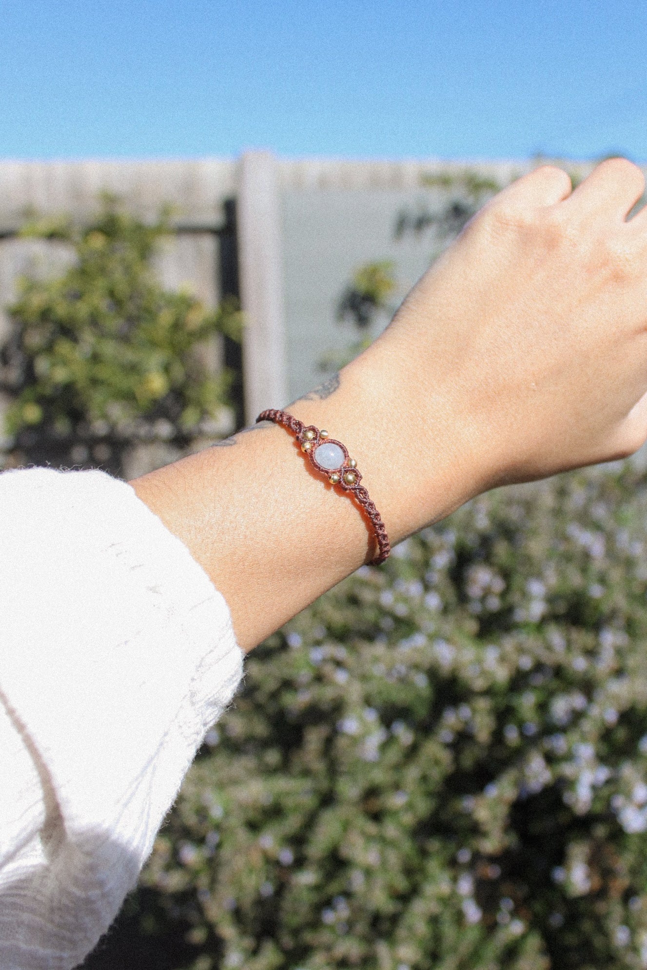 Aquamarine Macrame Bracelet