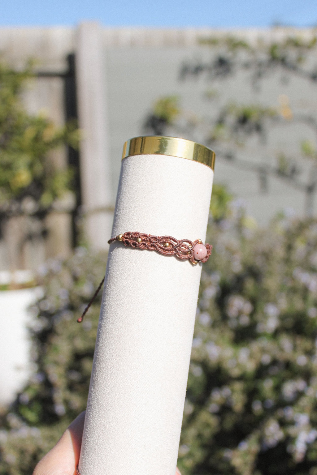 Rhodonite Detailed Macrame Bracelet