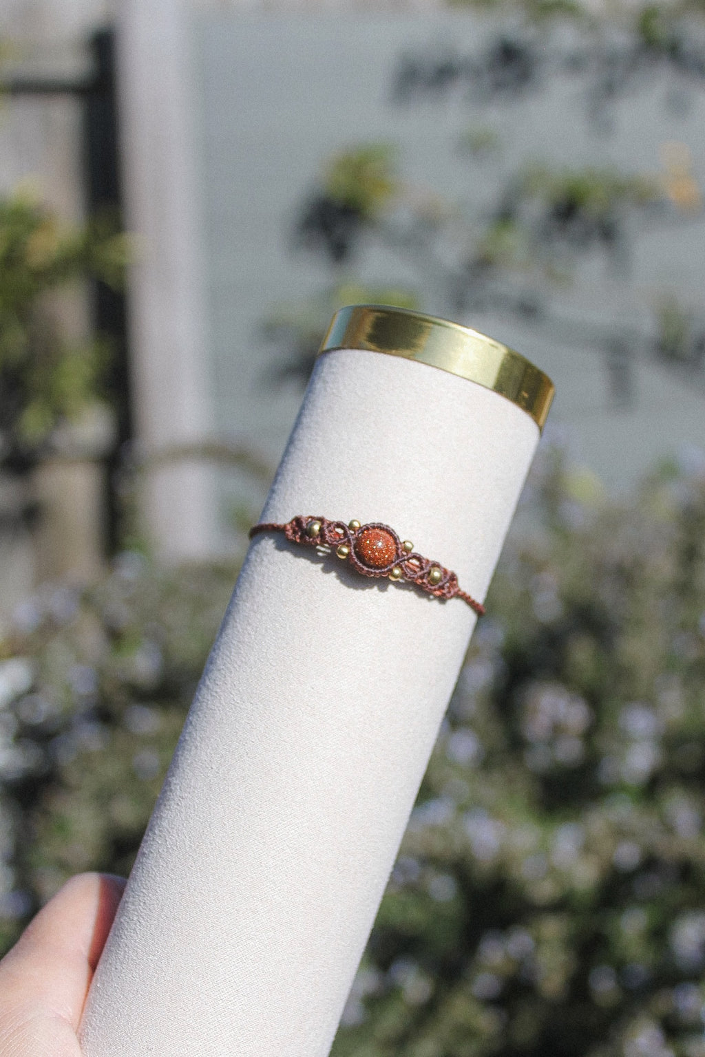 Goldstone Macrame Bracelet