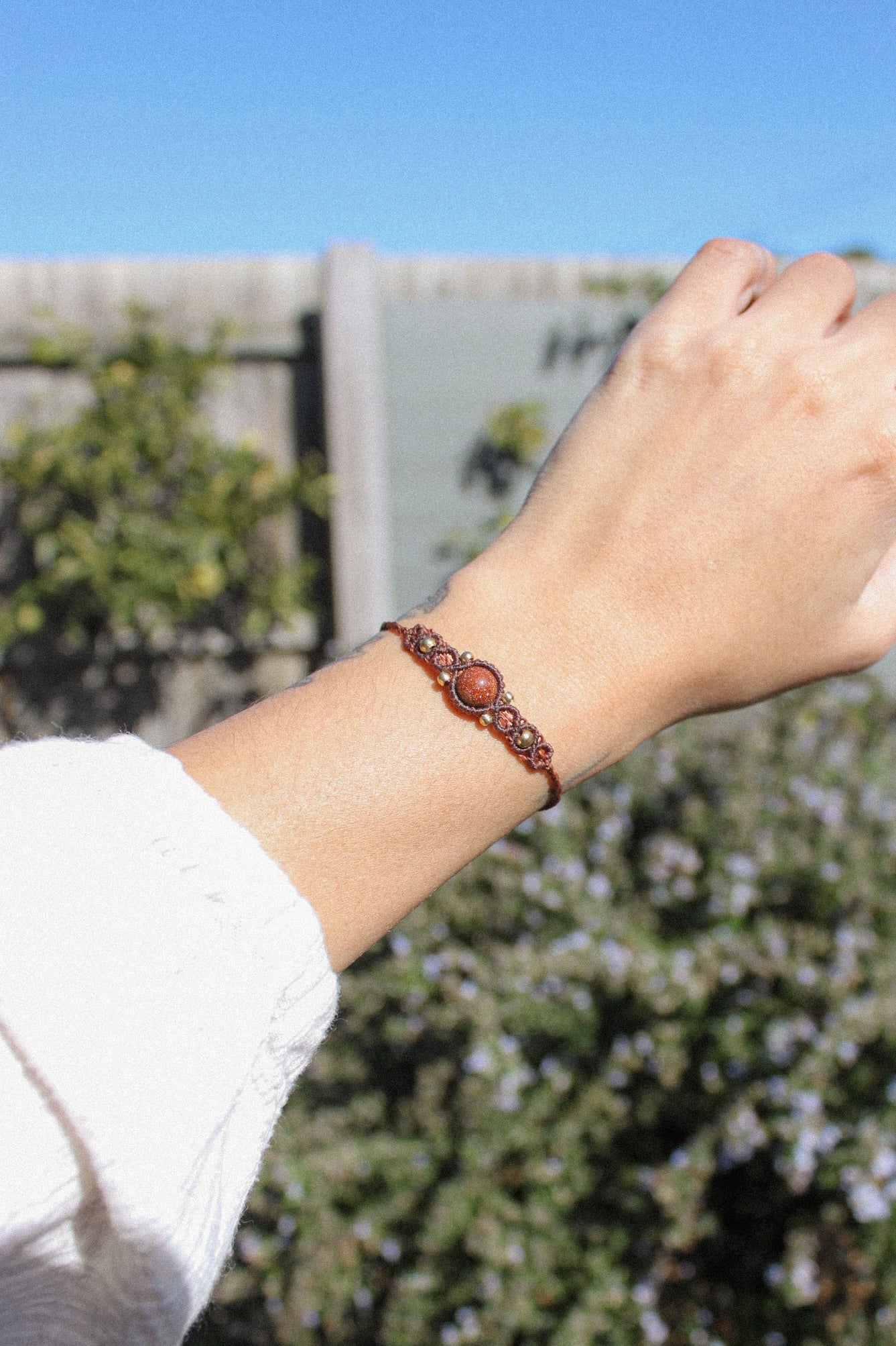 Goldstone Macrame Bracelet