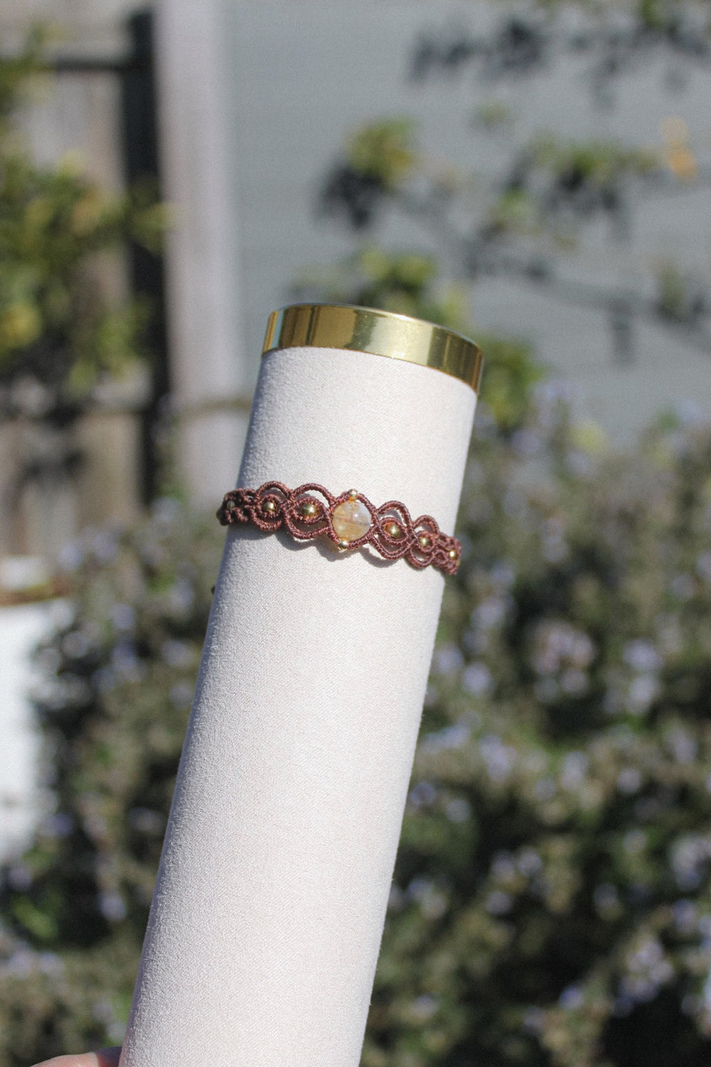 Citrine Detailed Macrame Bracelet
