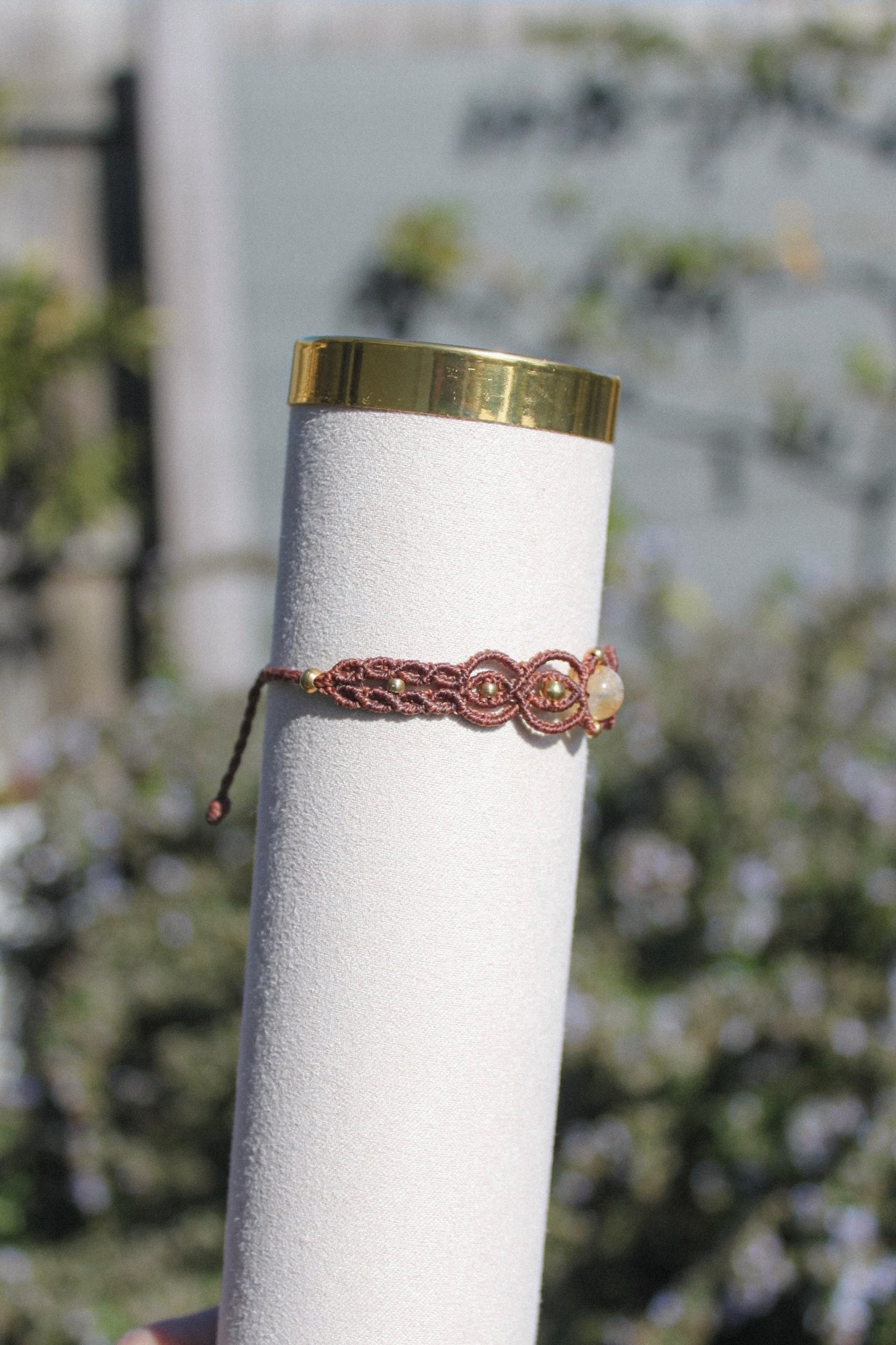 Citrine Detailed Macrame Bracelet