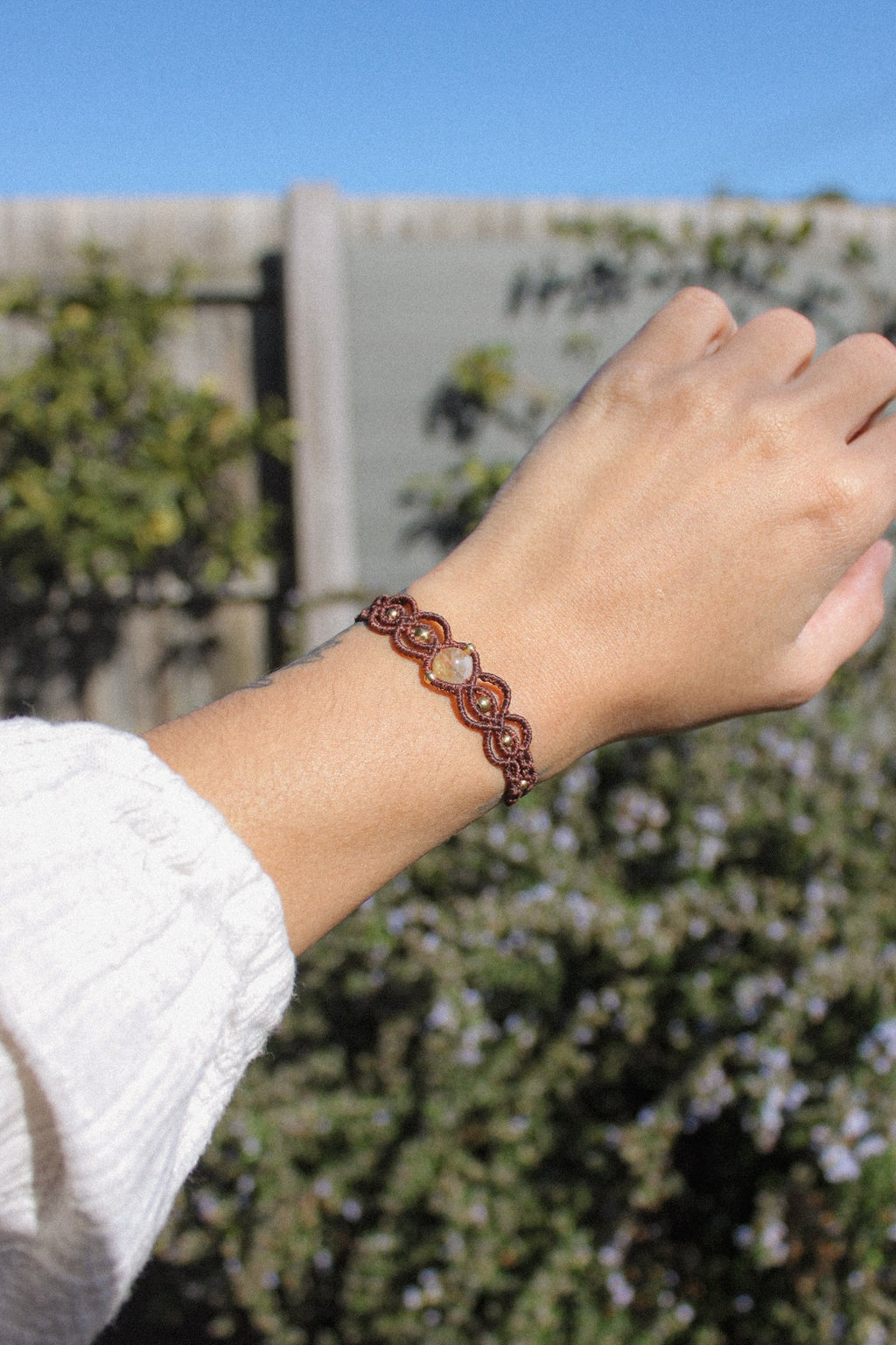 Citrine Detailed Macrame Bracelet