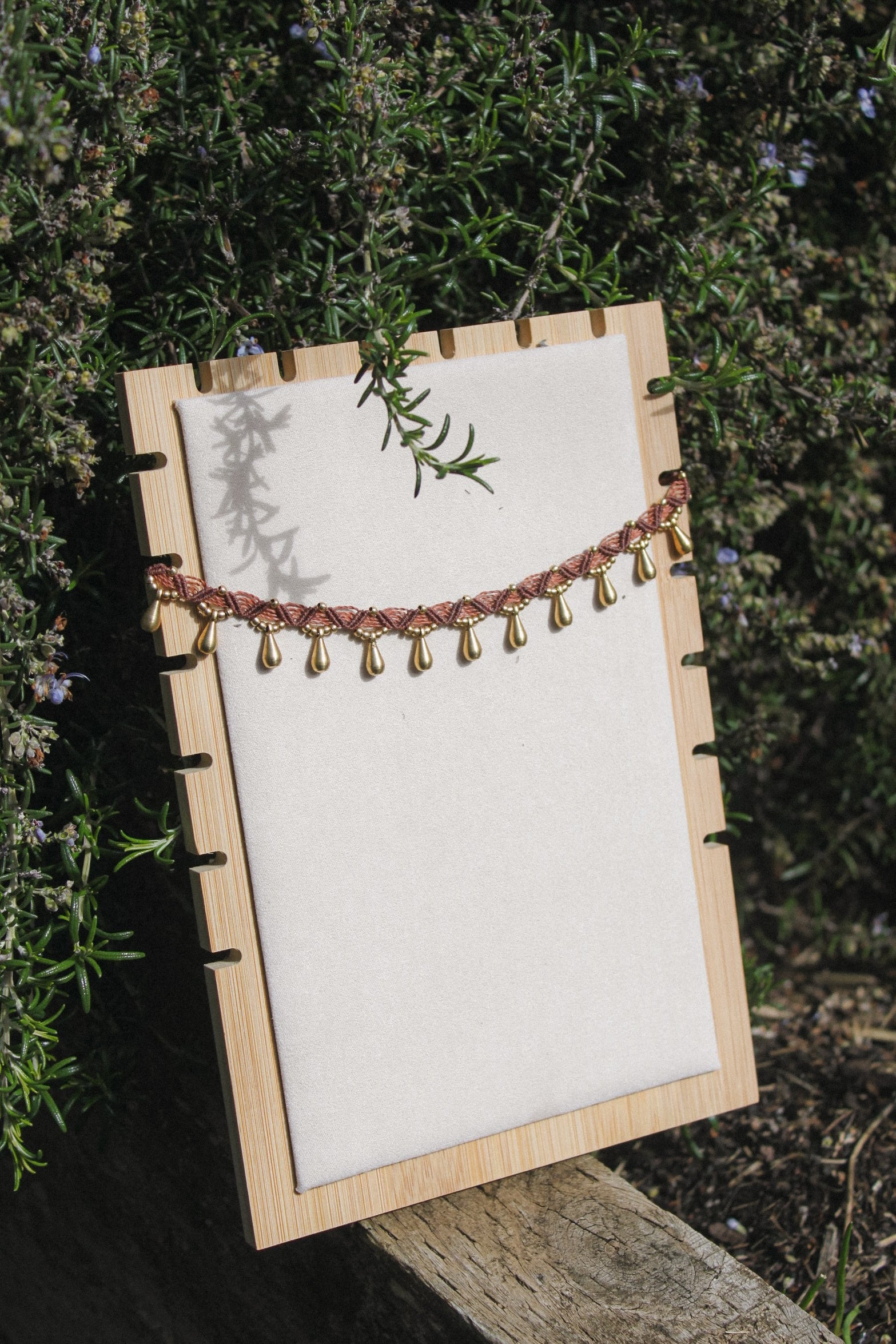 Brass Dropper Macrame Anklet