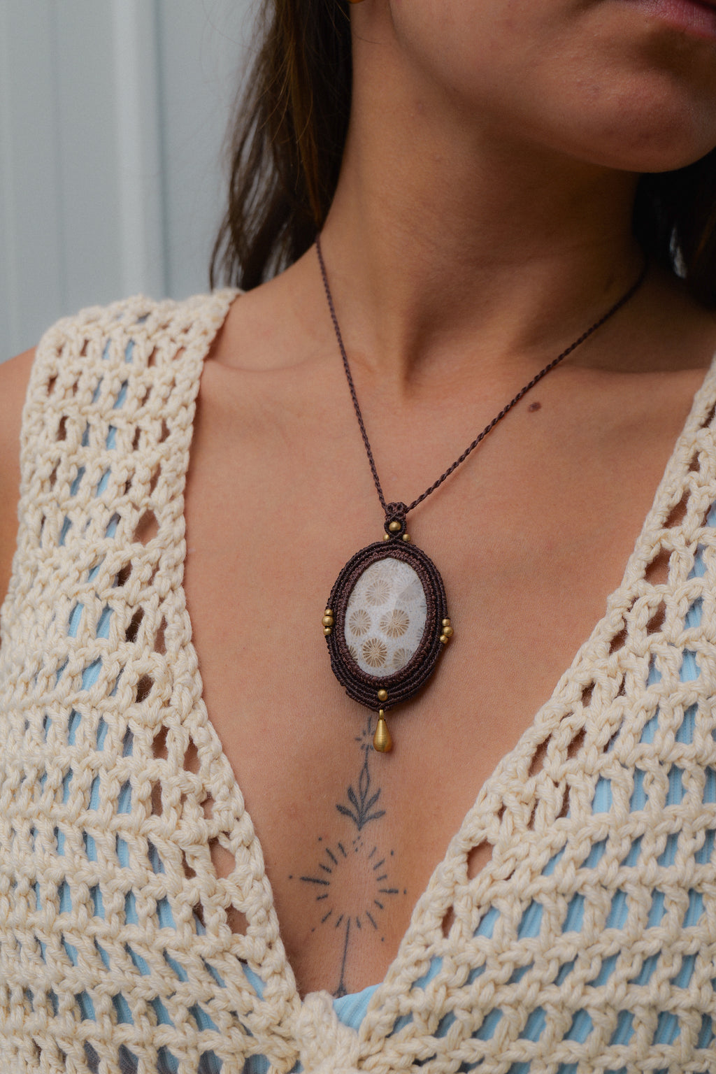 Fossilised Coral Pendant