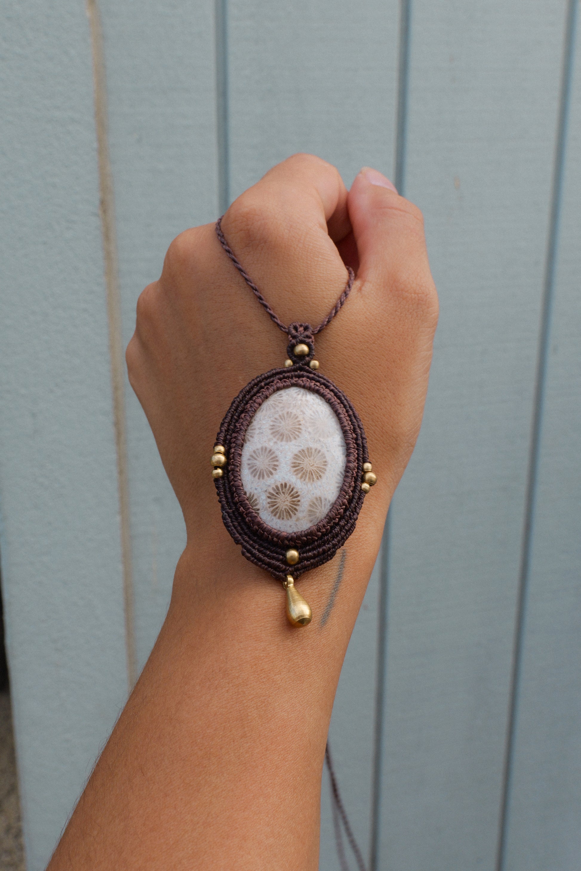 Fossilised Coral Pendant