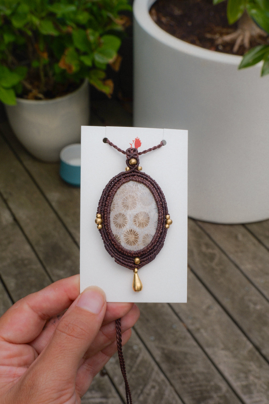 Fossilised Coral Pendant