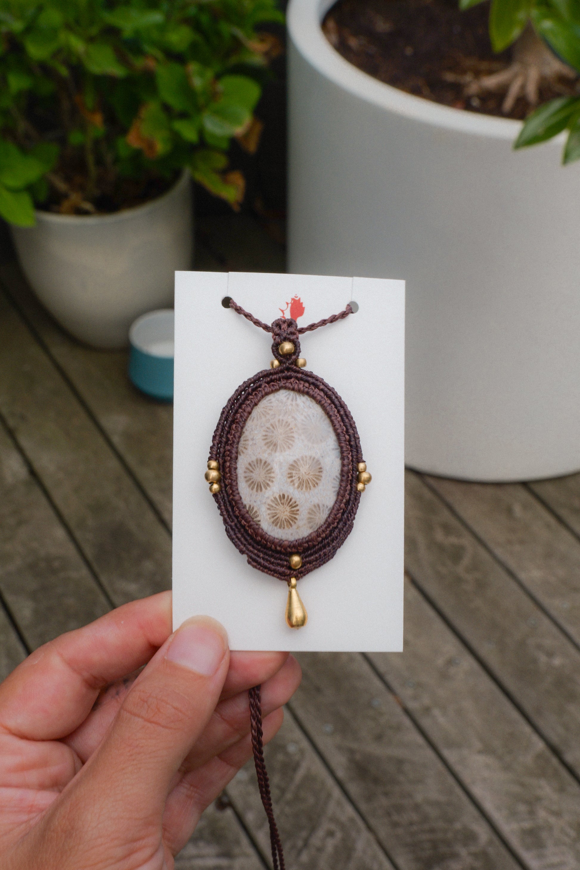 Fossilised Coral Pendant